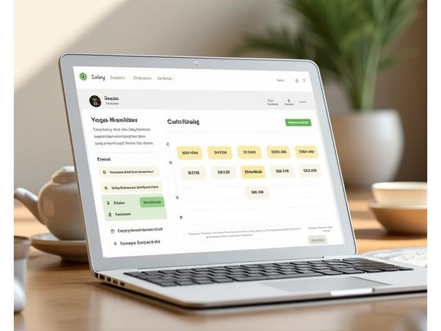 Interface de réservation en ligne d'un calendrier affichant les disponibilités pour des cours de yoga et de méditation