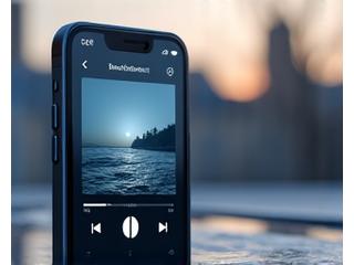 Image d'une méditation audio avec un casque et une ambiance calme.