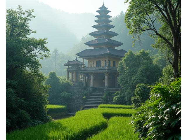 Temple balinais ancien entouré d'une végétation luxuriante, offrant un dépaysement total et une profonde immersion culturelle et spirituelle.